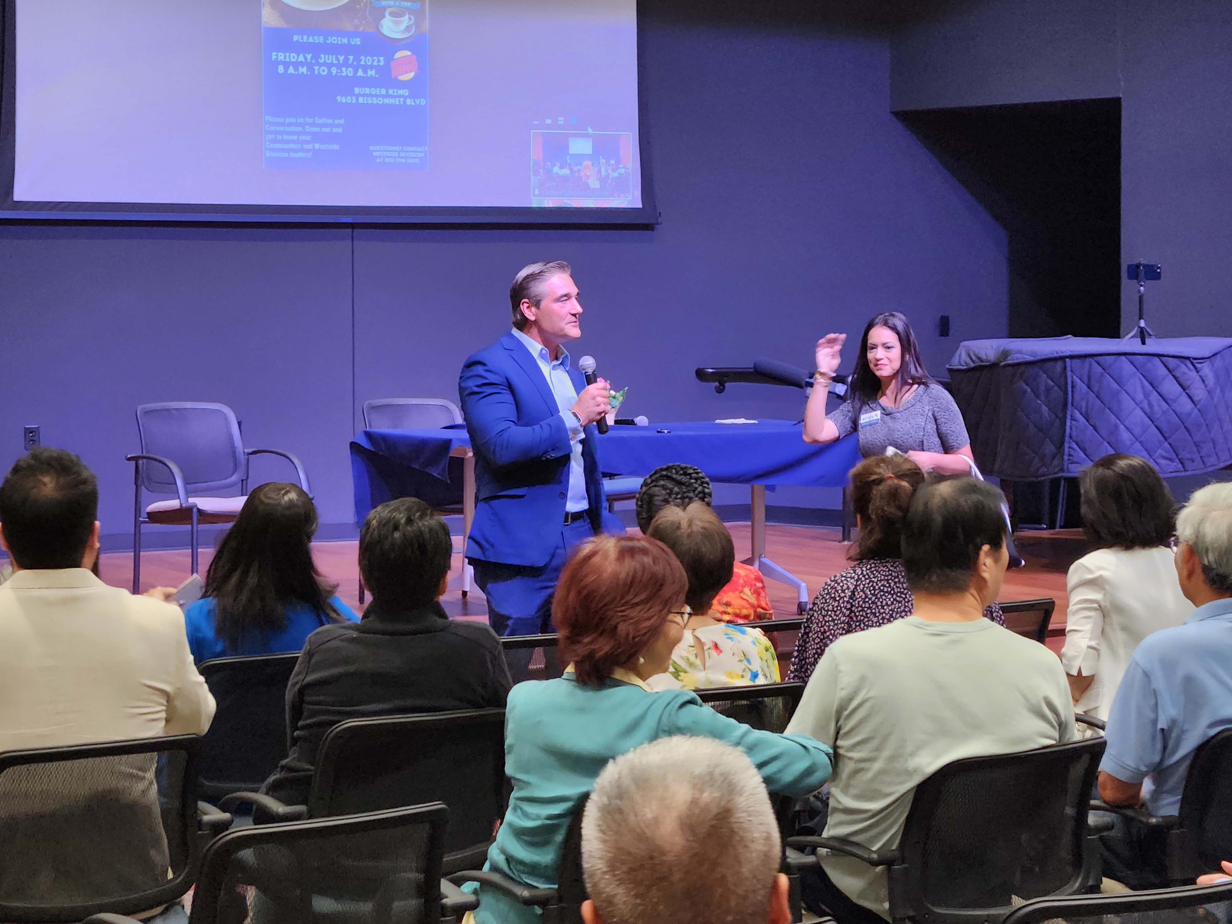 Sean Teare speaking publicly to an audience